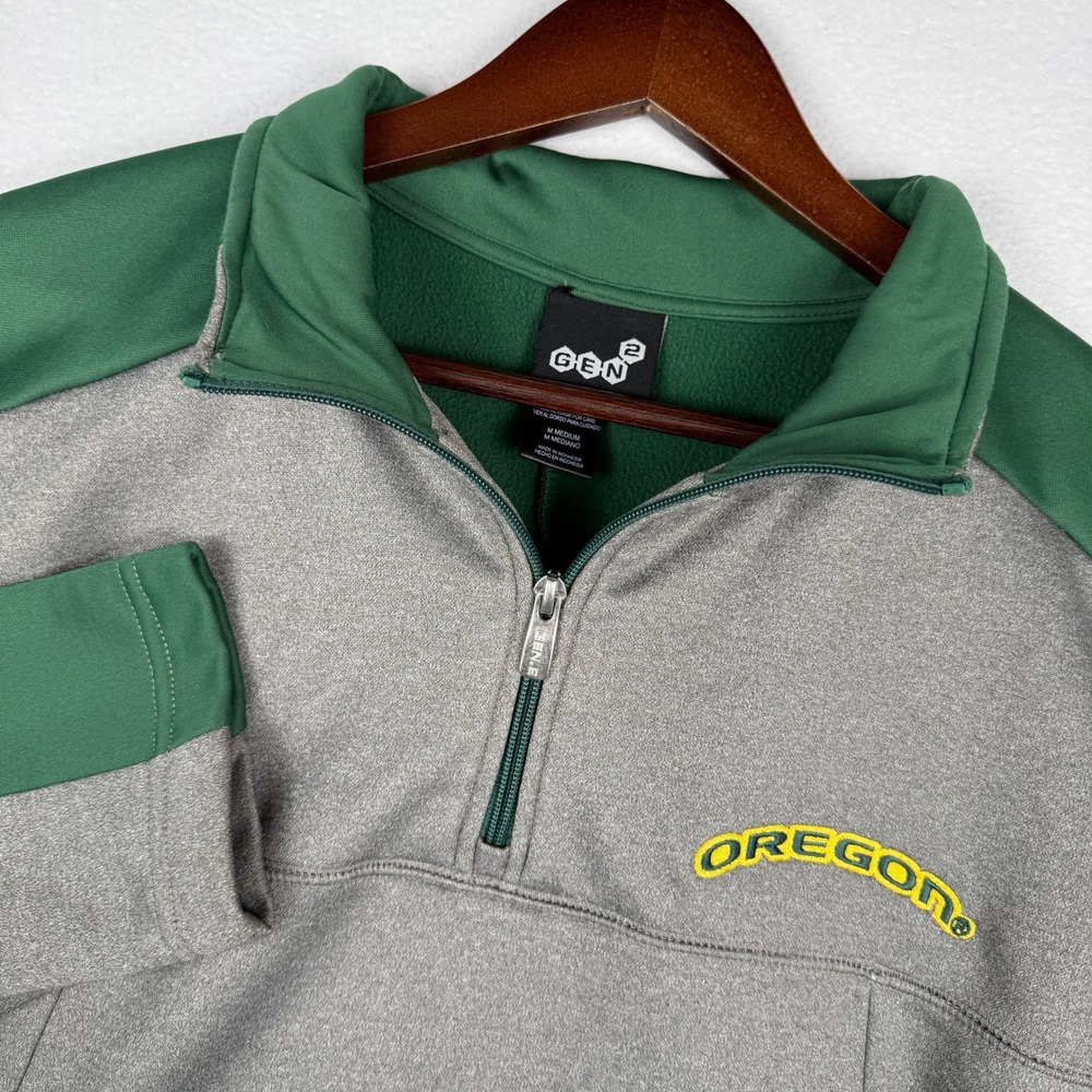 Oregon Ducks‎ Fleece Jacket Gen2 1/4 Zip Pullover Mens M Colorblock Collegiate